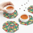 thumbnail image 4 of Leather Coasters with Heat-resistant for Drinks, Butterfly Hummingbird Flower -标题2 Octagon, 4 of 5