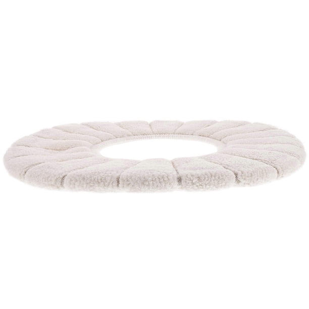 Beige O-Shaped Warm Toilet Seat Cover Pads Comfortable 1Pack For Ladies Elderly Winter Occasion
