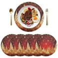 thumbnail image 5 of Ryvnso Trees Christmas Round Plate Mats Dining Table Placemat Set of 4 for Holiday Decoration, 5 of 7