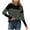 Black, variant on WREESH Fashion Pullover Women's Stripe Blouses Long Sleeved Knitted Sweater Round Neck Top Sweater Black