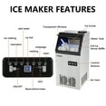 thumbnail image 3 of ROVSUN 150LB Ice / 24h Commercial Ice Maker Machine, 24lbs Storage Bin, Freestanding Ice Machine for Restaurant Bar Cafe Home Office with 2 Ways of Water Adding, Includes Scoop & Connection Hose, 3 of 9