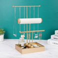 thumbnail image 3 of 3 Tier Jewelry Tree Stand Tower Rack Necklace Bracelet Holder Jewelry Display Stand Jewelry Tower with Ring Tray, 3 of 5
