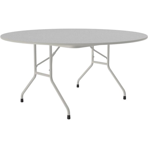 Correll 60"W x 60"D Melamine Top Folding Table in Gray Granite