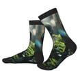 thumbnail image 2 of KLL Cute Saucerman With Big Eyes Print Cool Socks Men's Women's Crew Socks Funny Crazy Novelty Stockings, 2 of 7