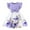 Purple, variant on Girls Children Fly Sleeve Cartoon Prints Bowknot Dresses Clothes For Kids,Little Girls Size 6-7T,Pink