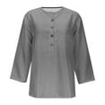 thumbnail image 5 of Tawop Womens Shirts Womens T Shirts Round Neck Solid Button Gray M(Us:6), 5 of 5