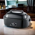 thumbnail image 6 of Electric Roaster Oven 20QT, Turkey Roaster with Self-Basting Lid, 1450W, Defrost/Warm, Fits Up to 24lbs, Removable Pan & Rack, 6 of 9