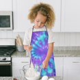 thumbnail image 4 of Purple Blue Tie Dye Pattern Kids Aprons for Girls and Boys,Adjustable Neck Strap Toddler Aprons for Kids Cooking Baking, 4 of 6