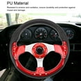thumbnail image 3 of 13in Car Steering Wheel PU Stylish Look Impact Proof Enhanced Grip Racing Sports Luxury Steering Wheel, 3 of 7