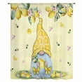 thumbnail image 2 of Yellow Lemons Sheer Curtains 63 Inches Long, Cute Gnomes Summer Fruits Rustic Flowers Light Filering Curtains, Breathable Simi Curtain Privacy Drapes for Living Room Bedroom Window Treatment, 2 of 9