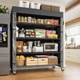 thumbnail image 2 of REIBII Wire Shelving Unit with Cover & Wheels, 5 Tier Heavy Duty Metal Storage Rack, 45"W x 17.72"D x 72.83"H, 2 of 9
