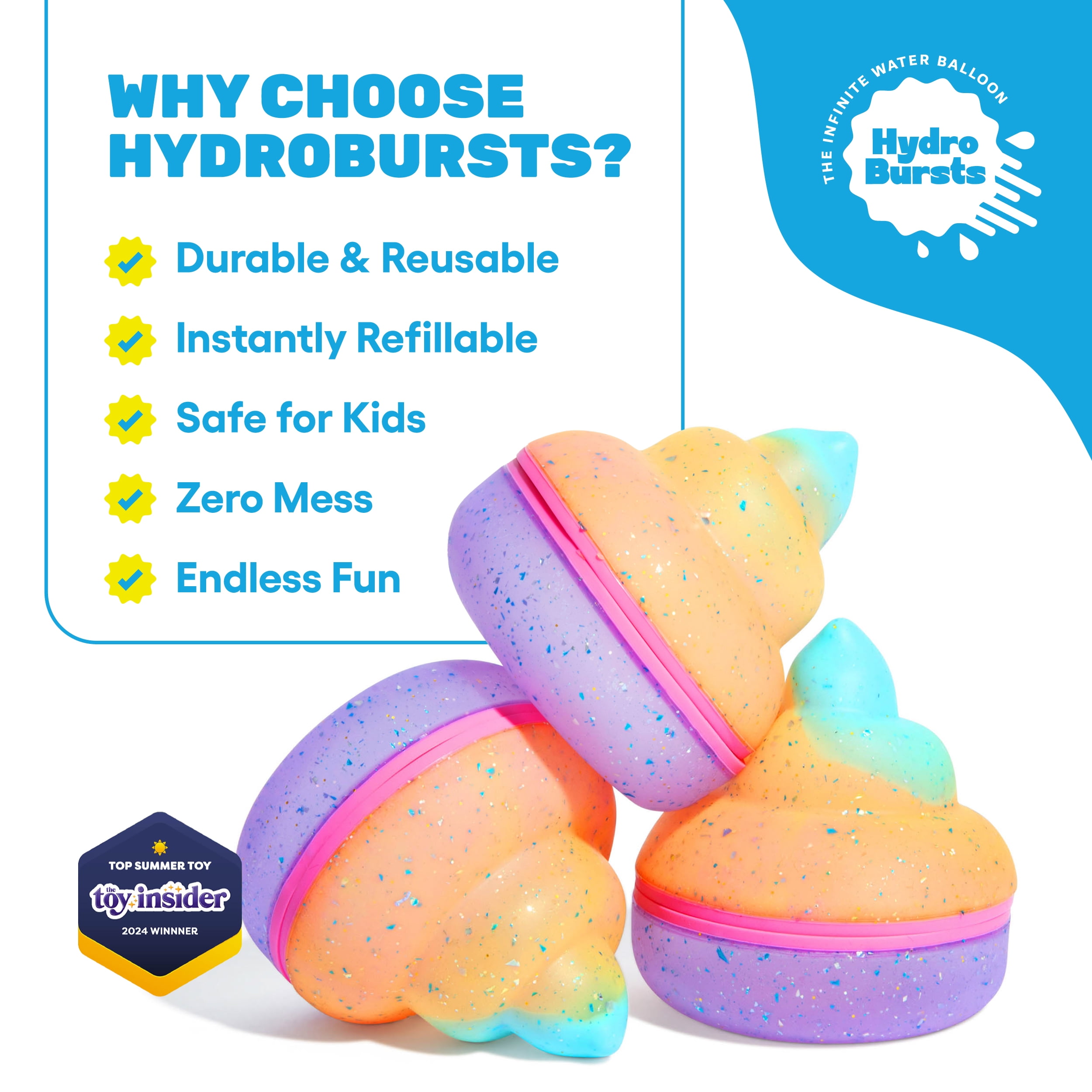 Hydroburst 6-Pack Reusable Water Balloons, Includes 6 Poopy Shape Balloons by What Do You Meme?