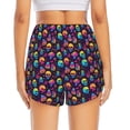 thumbnail image 4 of Uemuo mushroom color Skull Pattern Women's Athletic Shorts High Waisted Running Shorts with Liner Pockets Gym Elastic Workout Shorts-XX-Large, 4 of 9