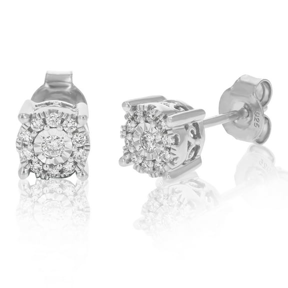 Vir Jewels 1/4 CTTW Lab Grown Diamond Composite Earrings in Sterling Silver With Push Backs For Women