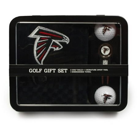 Team Golf NFL Atlanta Falcons Embroidered Golf Towel, 2 Golf Balls and Divot Tool Set