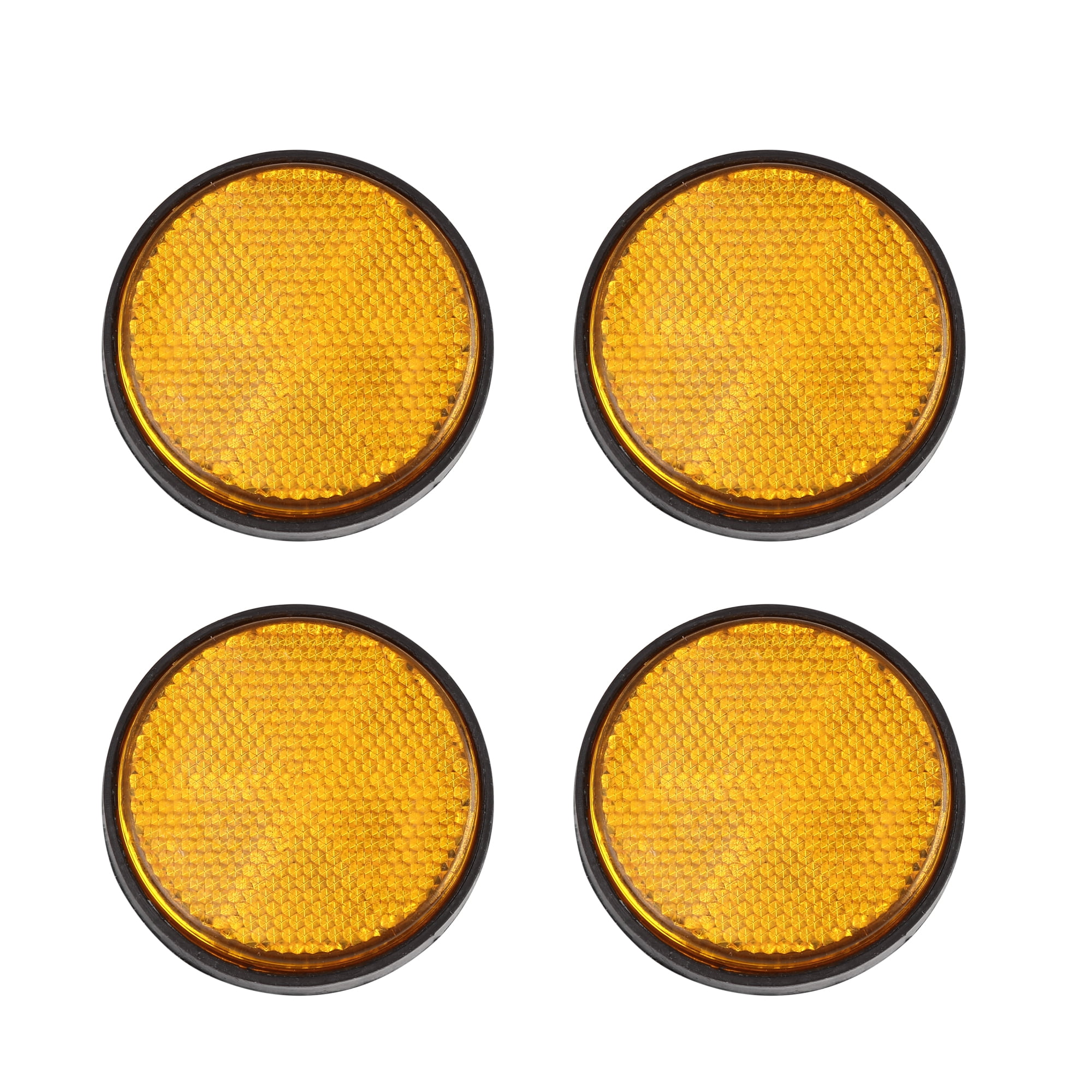 6mm Yellow Plastic Screw Mount Reflective Warning Motorcycle Reflector