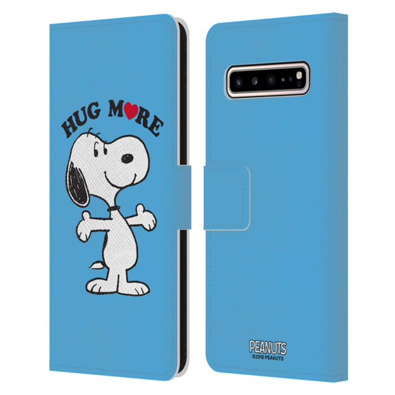 Head Case Designs Officially Licensed Peanuts Snoopy Hug More Leather Book Wallet Case Cover Compatible with Samsung Galaxy S10 5G
