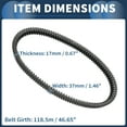 thumbnail image 4 of Drive Belt V-Belt No.3211216 for Polaris 800 SKS 155 Snowmobile Rubber Fiber Black, 4 of 7