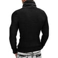 thumbnail image 2 of Birdeem Mode Hommes Décontracté Bouton Manches Longues Décontracté Col Roulé Chandail Blouse, 2 of 9