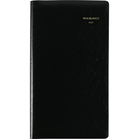 UPC: 0038576756335 | AT-A-GLANCE Designer Cover 2023 Weekly Planner Black Pocket 3 14 x 5 34 – Weekly