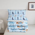 thumbnail image 5 of meiyoeat Blue Coquette Bow Twin Comforter Sets,Western Cow Print Cowgirl Boots Bedding Set For Girl,Reversible,2 Pieces,1 Comforter and 1 Pillowcase, 5 of 7