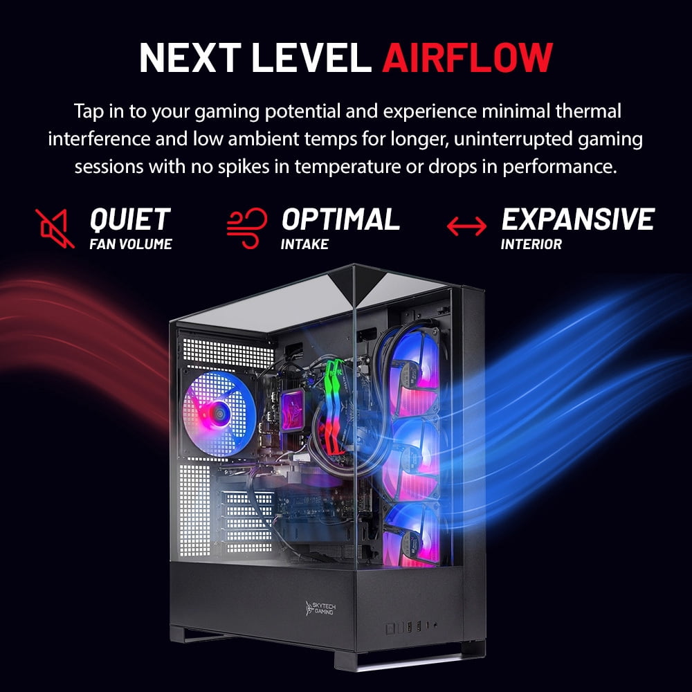 Skytech Gaming Shadow 5 Gaming PC, AMD Ryzen 7 9800X3D 4.7GHz, NVIDIA RTX 5070 12GB VRAM, 1TB Gen4 NVMe SSD, 32GB DDR5 RAM 6000, 750W GOLD PSU, 360 ARGB AIO , Wi-Fi, Win 11, Desktop