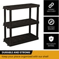 thumbnail image 4 of Hyper Tough Plastic Storage Shelves Garage Shelving Unit 3-Tier Black 450 lb Total Capacity, 4 of 7