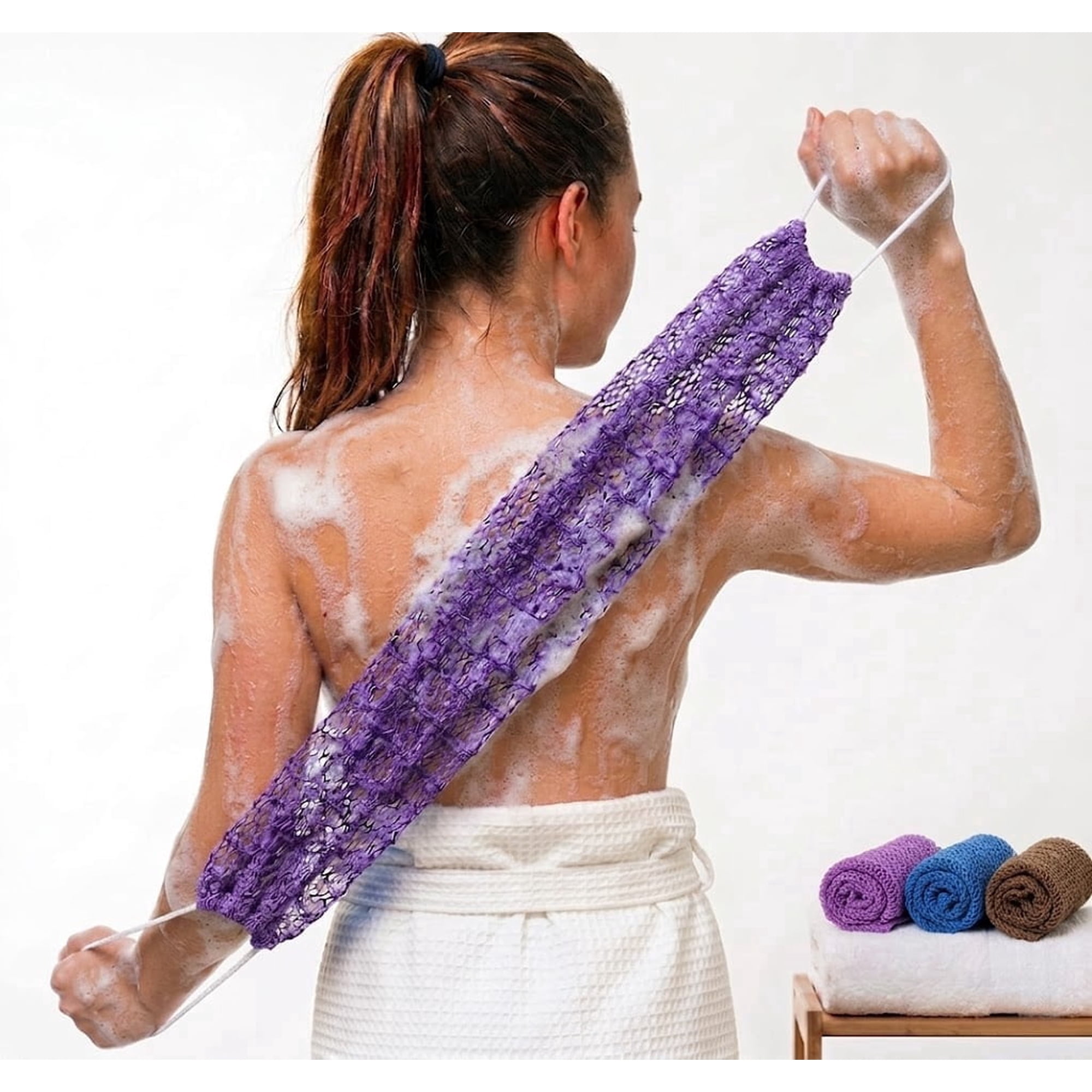 Dr.pedi 3-Pack African Mesh Bath Sponge Set - Exfoliating Loofah for Face & Body, Gentle Cleansing Dry Skin Exfoliator, Durable Polyester Blend, Travel Friendly Shower Sponges (Assorted Colors)