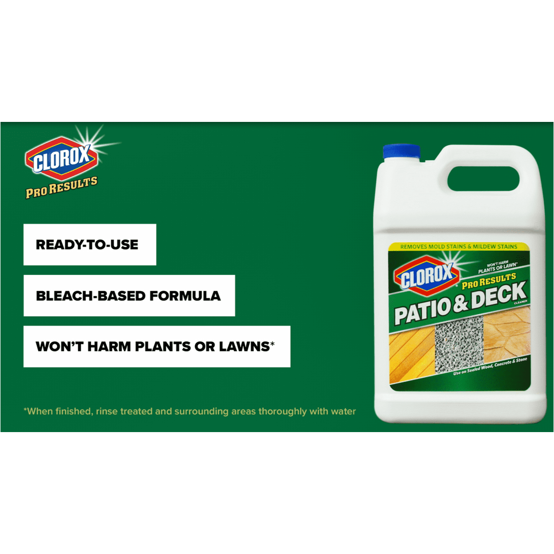 Clorox Pro Results Patio Deck Cleaner 128 Oz Bottle Walmart Com Walmart Com
