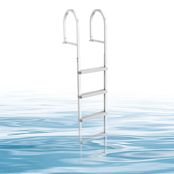 VEVOR Échelle de Quai Amovible, 5 Marches, Échelle de Nage pour Bateau Ponton en Alliage d'Aluminium, avec Marches Larges Antidérapantes en PP, Capacité de Charge de 500 Lb, Conception à Dégagement Rapide, pour la Natation au Bord du Lac, la Piscine, l'Embarquement en Mer