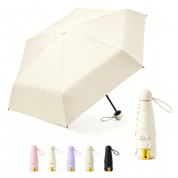 Portable Mini Folding Umbrella 6 Rib UV Rain Protection
