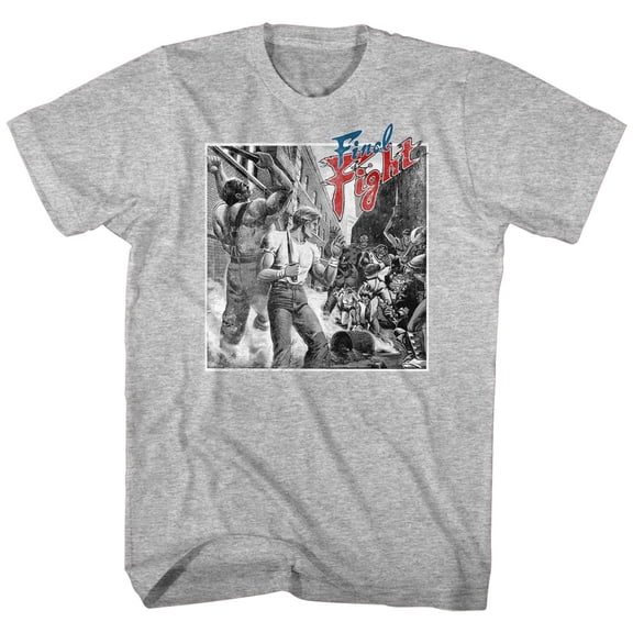 Final Fight Bw Fight Gray Heather Adult T-Shirt 6Xl