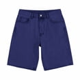 thumbnail image 4 of Hurxie Men's Jorts Baggy Jean Shorts Mid Waist Vintage Summer Denim Shorts Dark Blue,3XL, 4 of 6