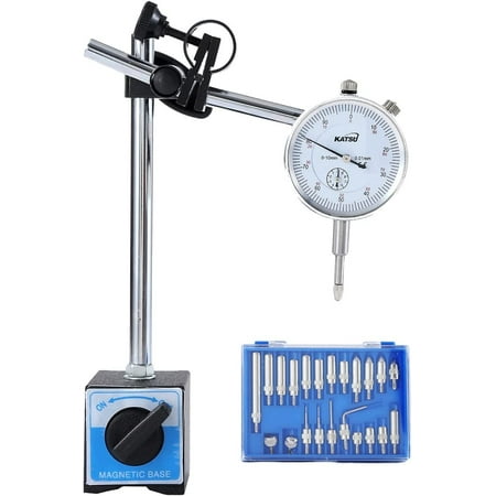 

Test Indicator Dial Gauge with Magnetic Base 0-10mm 0.01mm Accuracy Metric Adjustable Arm Tester Measuring Tool 22 Point Set Indicators IncludedHigh Accuracy Metric Dial Test Indicator