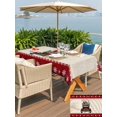 thumbnail image 4 of Outdoor Tablecloth with Umbrella Hole and Zipper, Christmas Truck Rectangle Table Cloth 60x84 Inch Waterproof Tablecloth, Winter Pine Tree Xmas Snowflake Plaid on Linen Picnic Table Cover for Patio, 4 of 7
