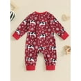 thumbnail image 4 of Suealasg Western Baby Girls Fall Jumpsuit 3 6 12 18 24 Months Infant Girls Long Sleeve Cattle Head Cow Cactus Print Zipped Romper Bodysuits Newborn Autumn Country Coming Home Clothes, 4 of 7