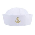 thumbnail image 3 of 1pc Navy Marine Hat Summer Dome Hat Captain Sailor Hat Curled Sailor Hat, 3 of 8