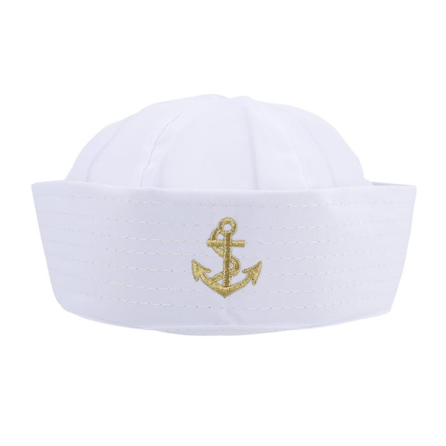 EeaseMX pieza de sombrero de marinero azul marino, sombrero de cúpula de verano, sombrero de capitán marinero, sombrero de marinero rizado
