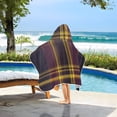 thumbnail image 6 of Black Yellow Pattern Hooded Beach Towel Kids Bath Towels Quick Dry for Pool Swiming 50" x 23.5" Microfiber Soft Bathrobe, 6 of 7