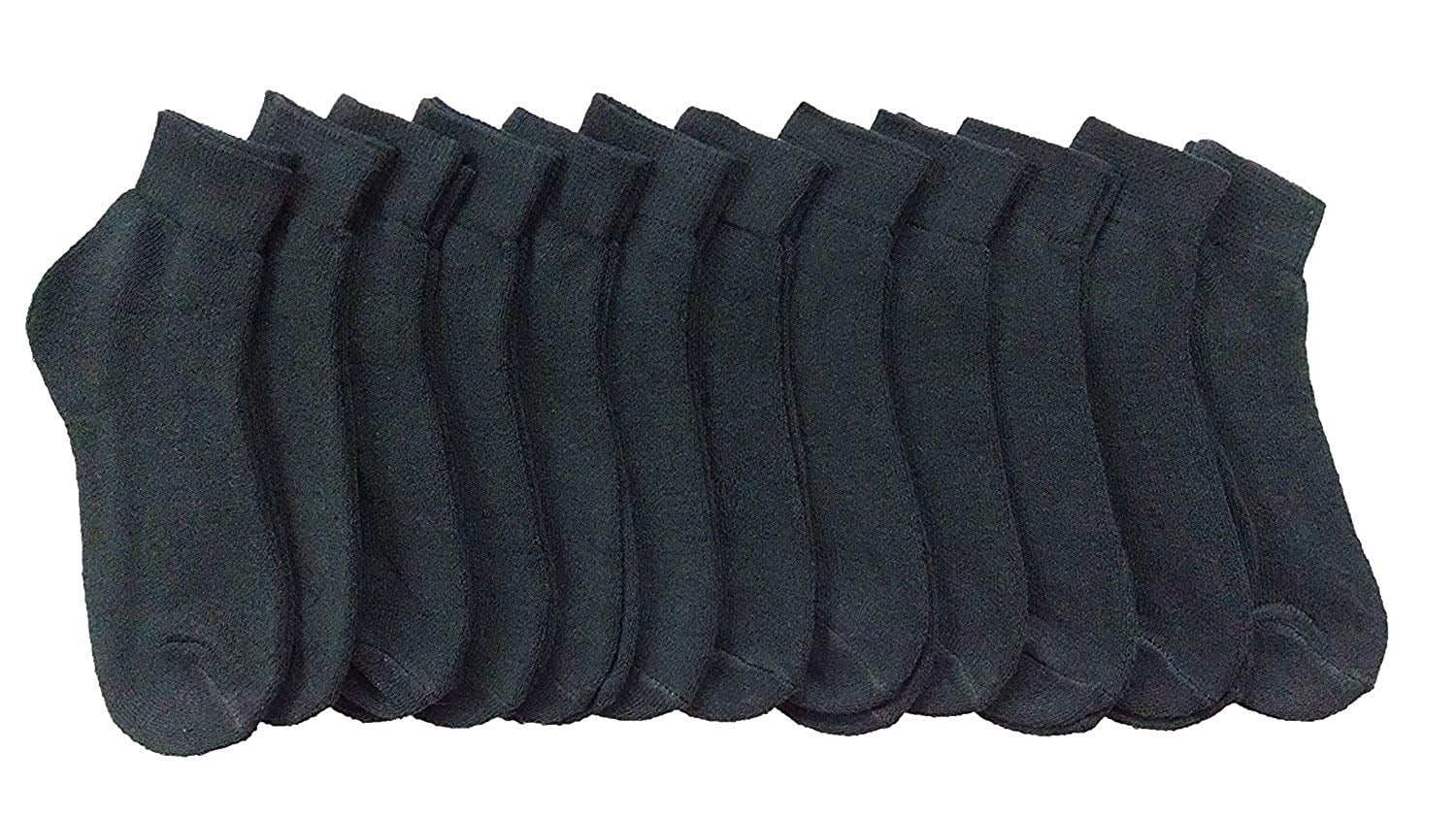 Yacht & Smith 12 Packs of Mens Ring Spun Cotton Diabetic Neuropathy And Edema Ankle Socks (Black)