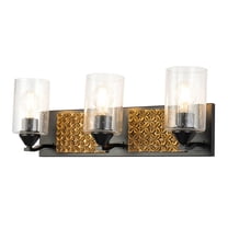 Lucas McKearn Arcadia 3-light Metal Bath Vanity Light in Matte Black/Gold