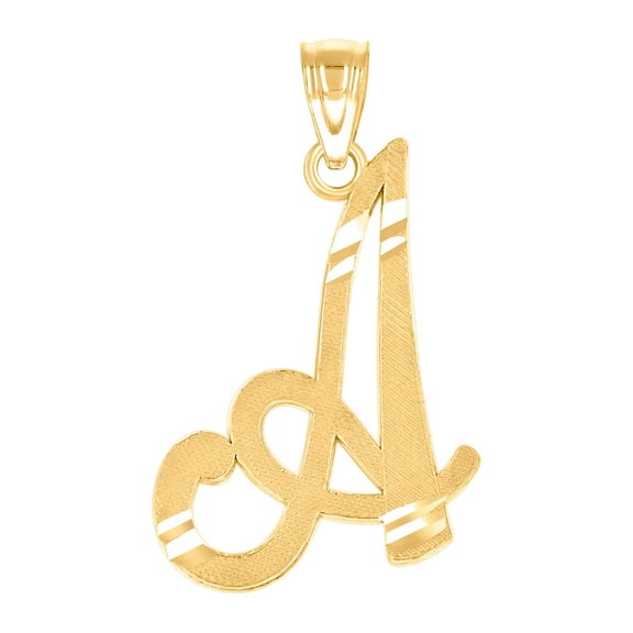 14k Yellow Gold Unisex Letter Name Personalized Monogram Initial Alphabet a Charm Pendant Necklace 22.4x13.6mm Wide Pend