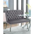 thumbnail image 2 of Meridian Furniture Banc Suri en Velours Gris, 2 of 9