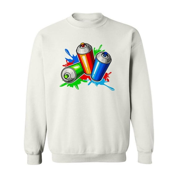 Colorful Paint Cans Sweatshirt Men -Image by Shutterstock, Male Medium