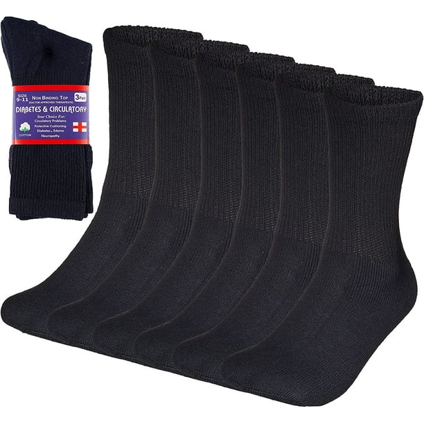 Special Essentials 6 Pairs Cotton Diabetic Socks Crew for Men and Women