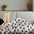 thumbnail image 3 of Cactus Soft Flannel Fleece Throw Blanket, Dotted Background with Plants and Many Design Elements Chevrons Lines, Cozy Plush for Indoor and Outdoor Use, 50" x 70", Pale Coral Black White, by Ambesonne, 3 of 5