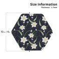 thumbnail image 2 of Pofeuu Lilies Flowers Print Coasters for Drinks, 4Pack PU Leather Coasters, Bar Drink Coasters for Tabletop Protection, Furniture from Damage-Hexagon, 2 of 6