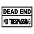 thumbnail image 1 of Dead End No Trespassing Restriction Caution Alert Warning Notice Aluminum Metal 12"x18" Sign Plate, 1 of 1