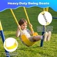thumbnail image 5 of Swing Sets with Trampoline,Fashionsport Outfitters Heavy-Duty Outdoor Swing sets for Backyard,Playground,Outside Toys with Saucer Swing,Wave Slide,Belt Swing,Trapeze Bar,Basketball Hoop for Aged 3-12, 5 of 11