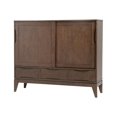 thumbnail image 3 of SIMPLIHOME Harper SOLID WOOD 48 inch Wide Mid Century Modern Medium Storage Cabinet in Walnut Brown, with Large Space Behind 2 Sliding Notched Handle Doors, 2 Adjustable Shelves, 3 of 6
